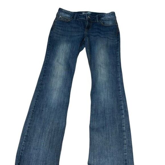 Wrangler Jeans Heavy Stitch Whitewash Denim Size 5 Inseam 34 - Picture 1 of 4